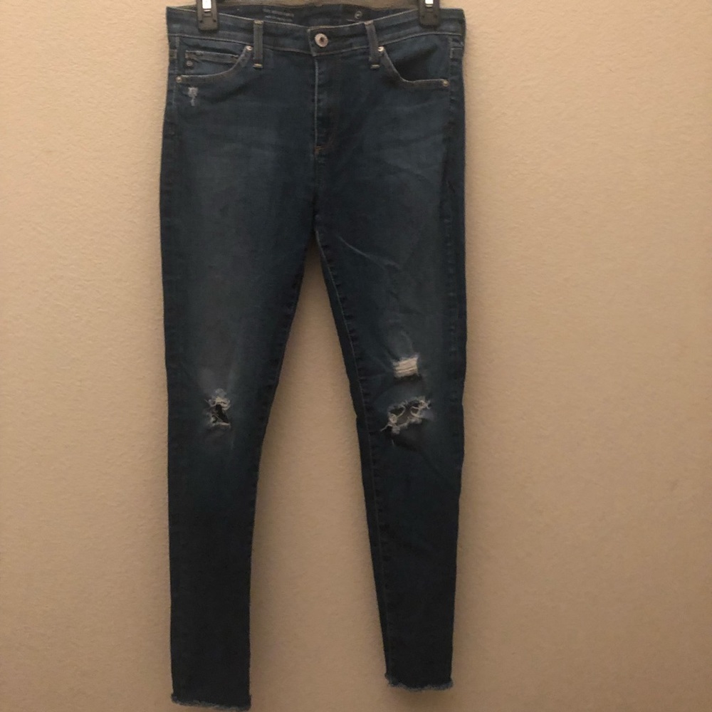 AG Distressed Jeans Mid Rise Legging Ankle Jeans - Picture 2 of 7